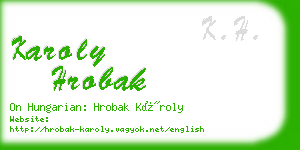 karoly hrobak business card